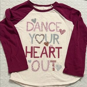 Jumping Beans Burgundy and White Long Sleeve Shirt